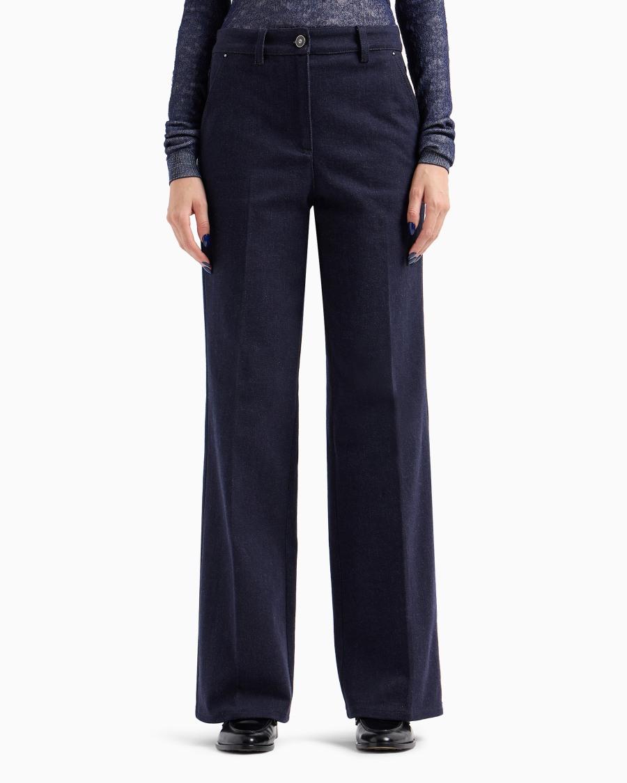 The world of armani DENIM COLLECTION PANTALONI 5 TASCHE A PALAZZO IN DENIM STRETCH Saldi Di Fabbrica