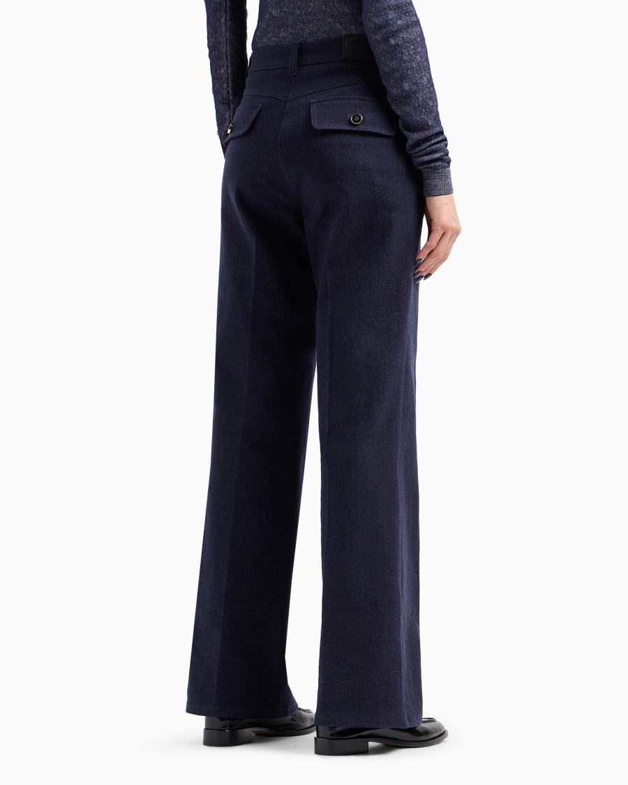 The world of armani DENIM COLLECTION PANTALONI 5 TASCHE A PALAZZO IN DENIM STRETCH Saldi Di Fabbrica