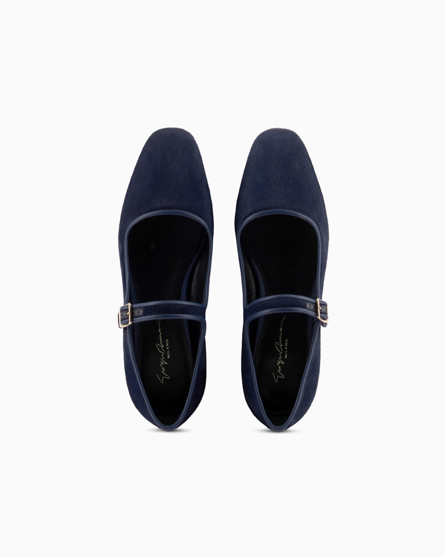 The world of armani BALLERINE CON CINTURINO IN NAPPA E PELLE EFFETTO CAVALLINO Vendite Flash