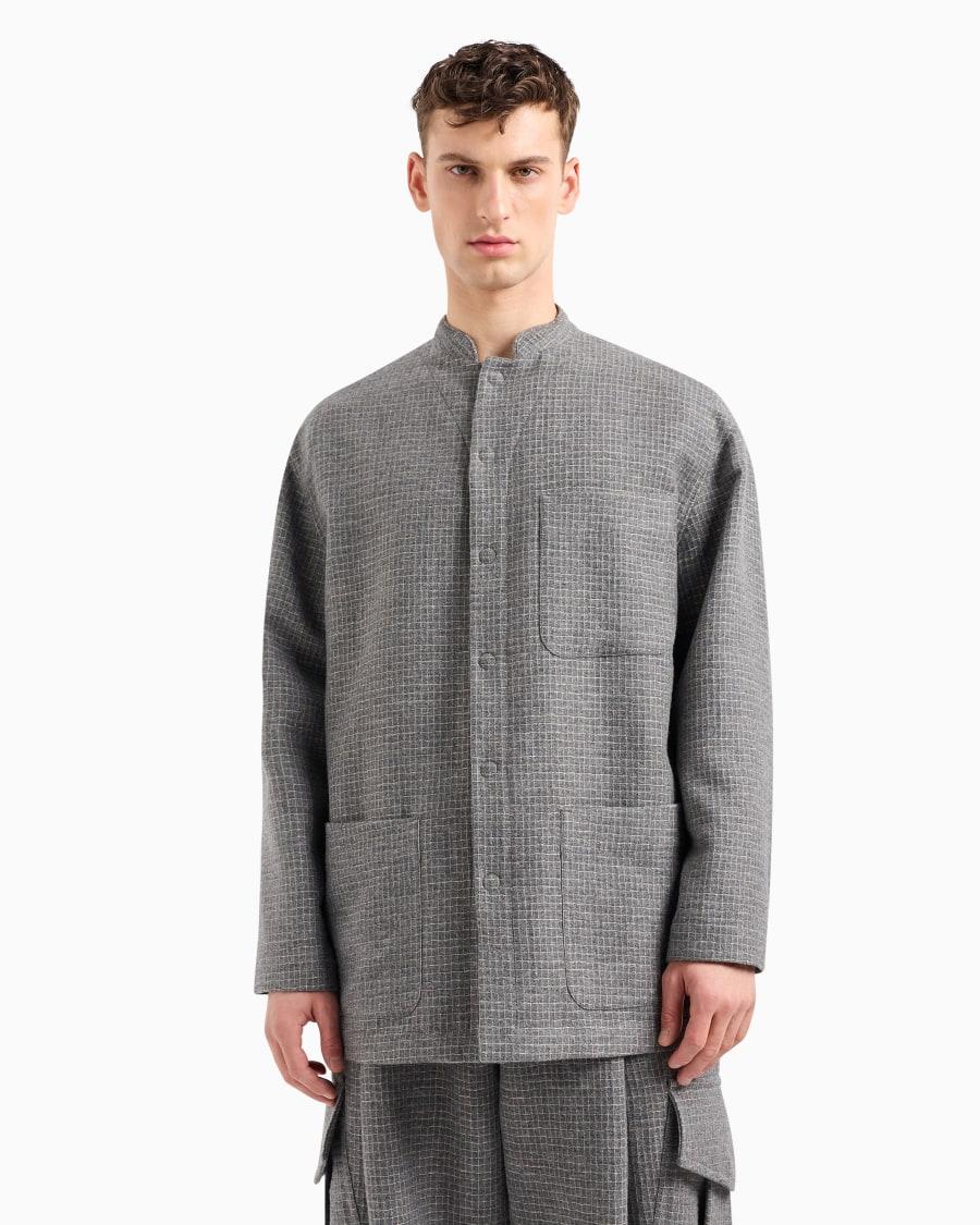 The world of armani GIACCA MONOPETTO IN MISTO LANA E FILO METALLIZZATO Grandi sconti