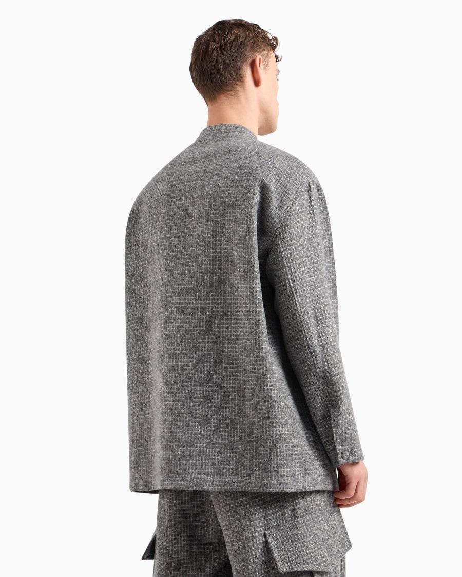 The world of armani GIACCA MONOPETTO IN MISTO LANA E FILO METALLIZZATO Grandi sconti