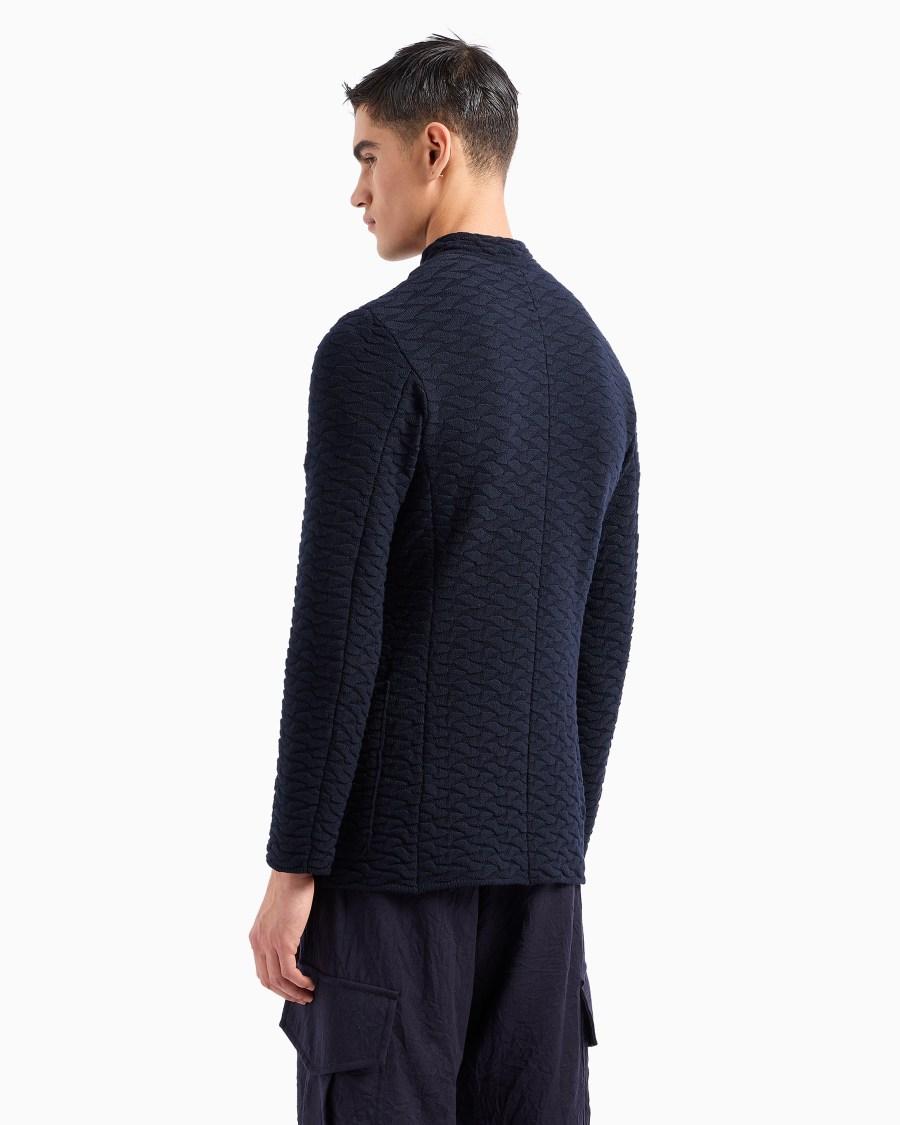 The world of armani GIACCA MONOPETTO IN MAGLIA DI LANA VERGINE Nuovi prodotti