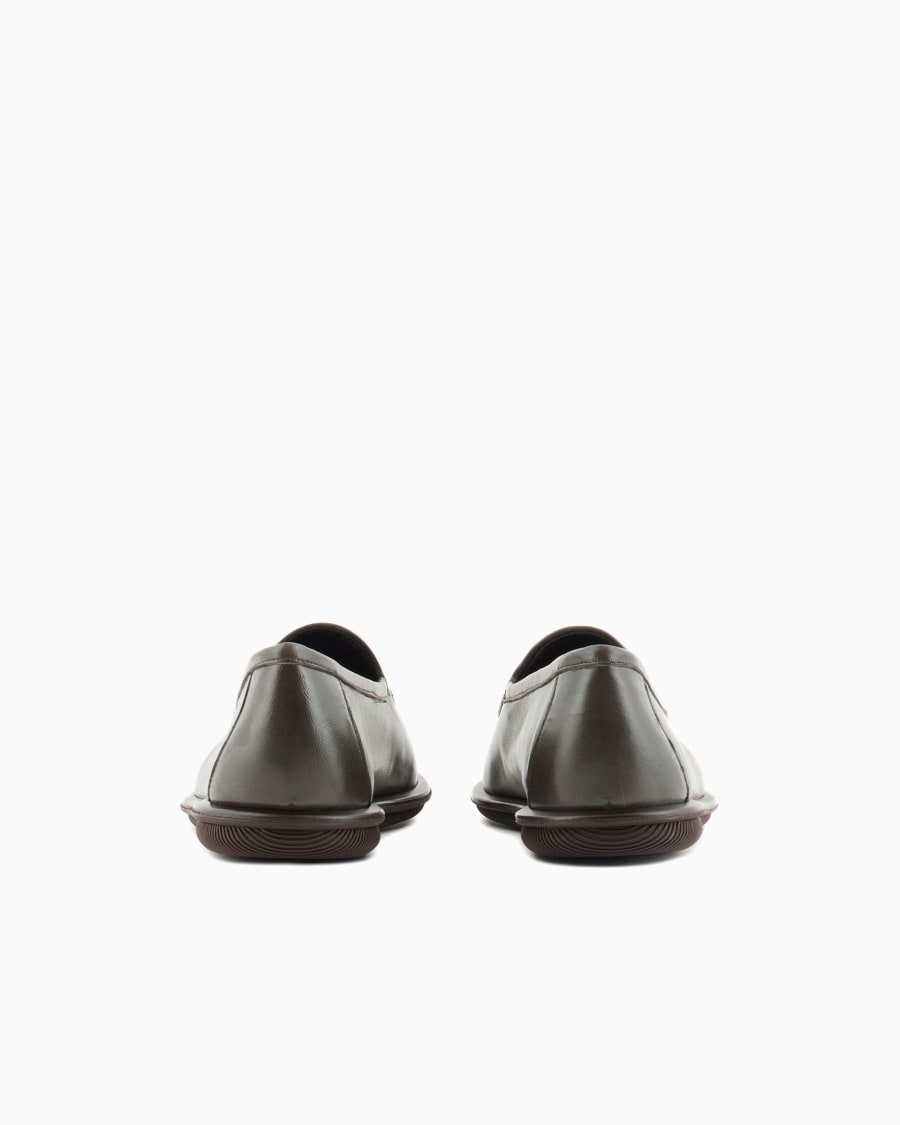 The world of armani MOCASSINI IN NAPPA VINTAGE CON LOGO RICAMATO Offerte giornaliere