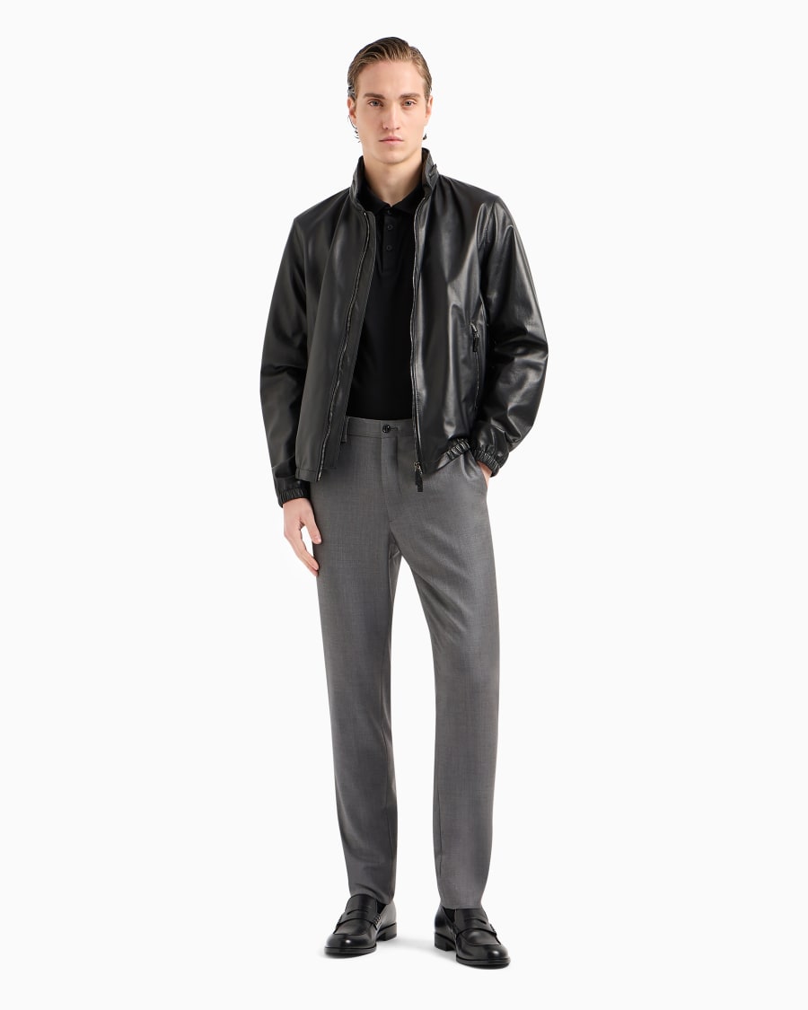 The world of armani PANTALONI FLAT FRONT IN GABARDINE DI LANA E CASHMERE Enormi risparmi