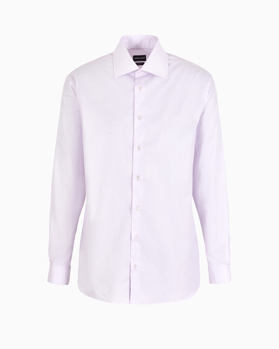 The world of armani CAMICIA REGULAR FIT IN COTONE LUXURY MICRO RIGATO