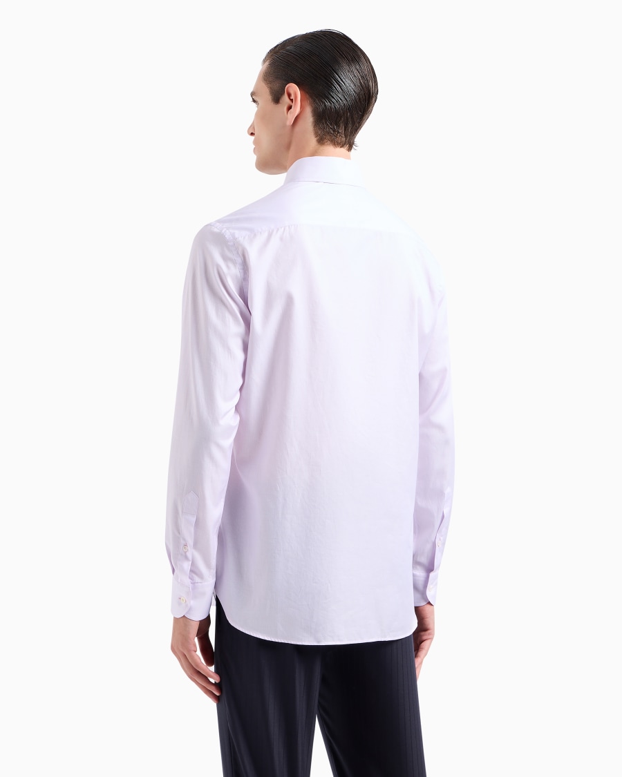 The world of armani CAMICIA REGULAR FIT IN COTONE LUXURY MICRO RIGATO Sconti VIP