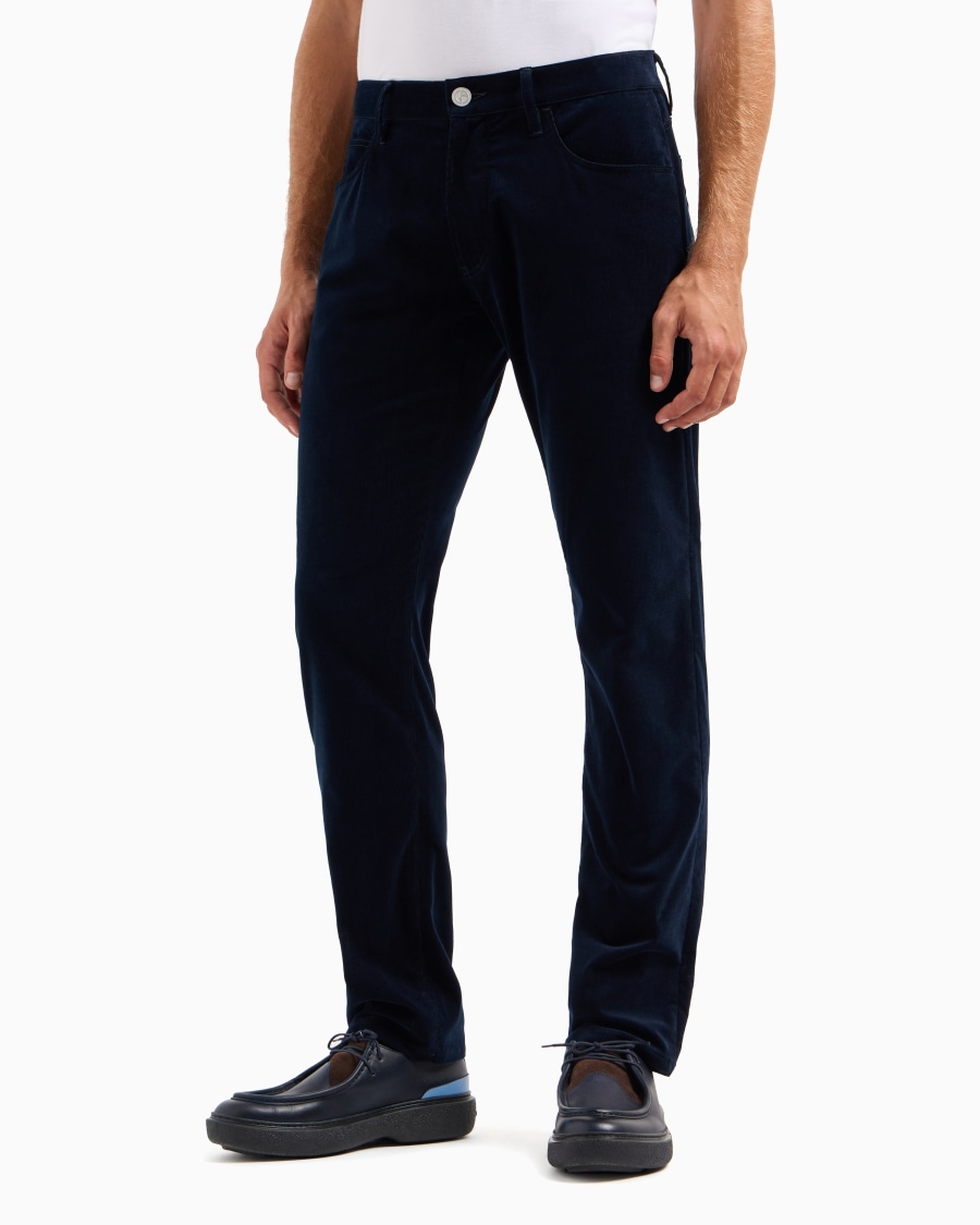 The world of armani PANTALONE 5-TASCHE REGULAR FIT IN COTONE E CASHMERE Prezzo basso
