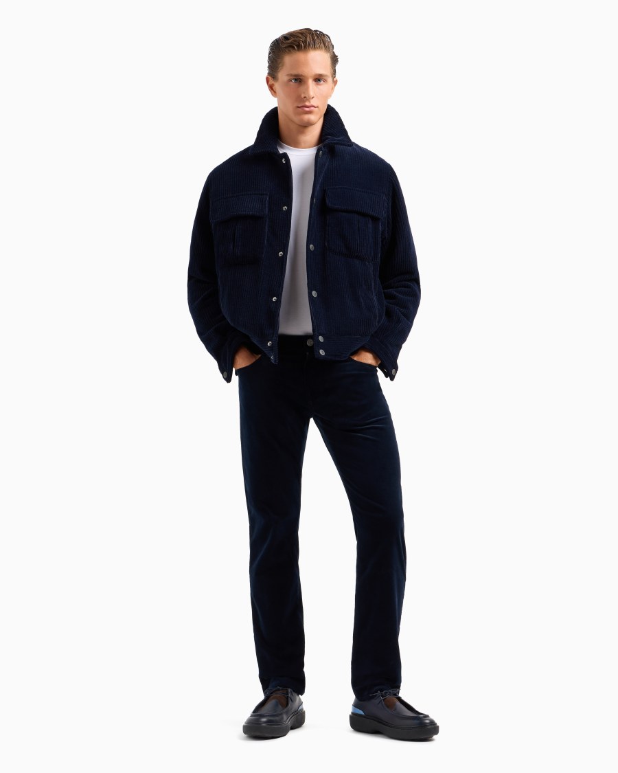 The world of armani PANTALONE 5-TASCHE REGULAR FIT IN COTONE E CASHMERE Prezzo basso