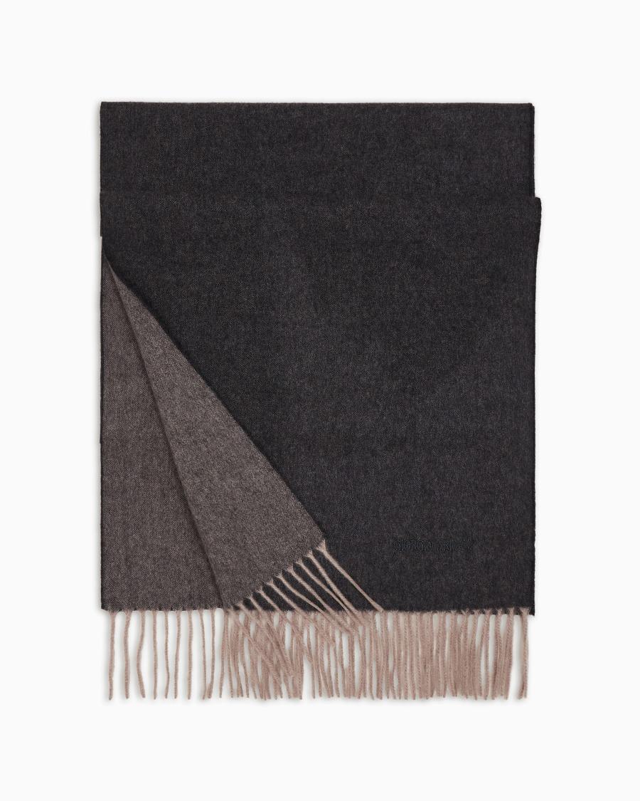 The world of armani SCIARPA IN CASHMERE CON LOGO RICAMATO