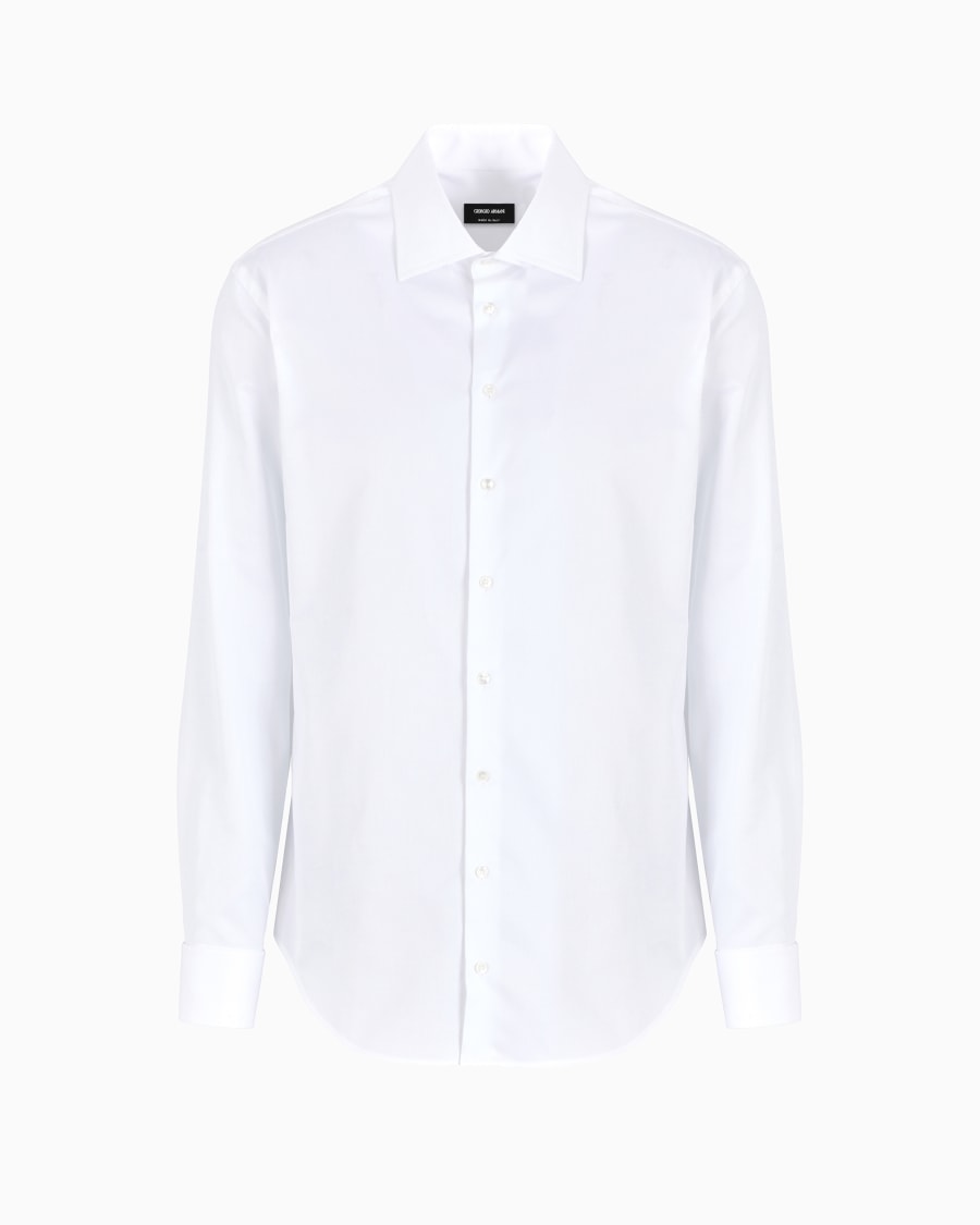 The world of armani CAMICIA REGULAR FIT IN COTONE MICROARMATURATO Ultimi tre giorni