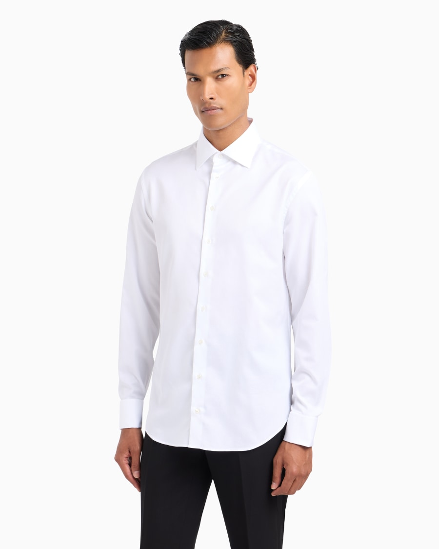 The world of armani CAMICIA REGULAR FIT IN COTONE MICROARMATURATO Ultimi tre giorni