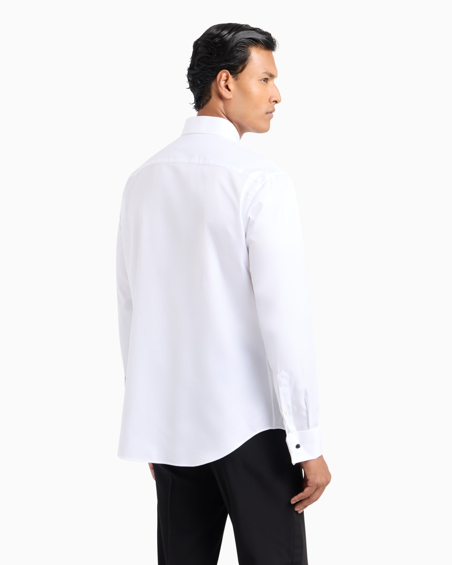 The world of armani CAMICIA REGULAR FIT IN COTONE MICROARMATURATO Ultimi tre giorni