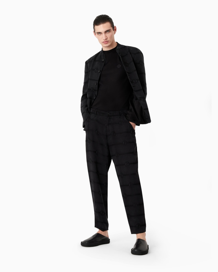 The world of armani T-SHIRT IN INTERLOCK DI COTONE CON LOGO RICAMATO Ultimi due giorni