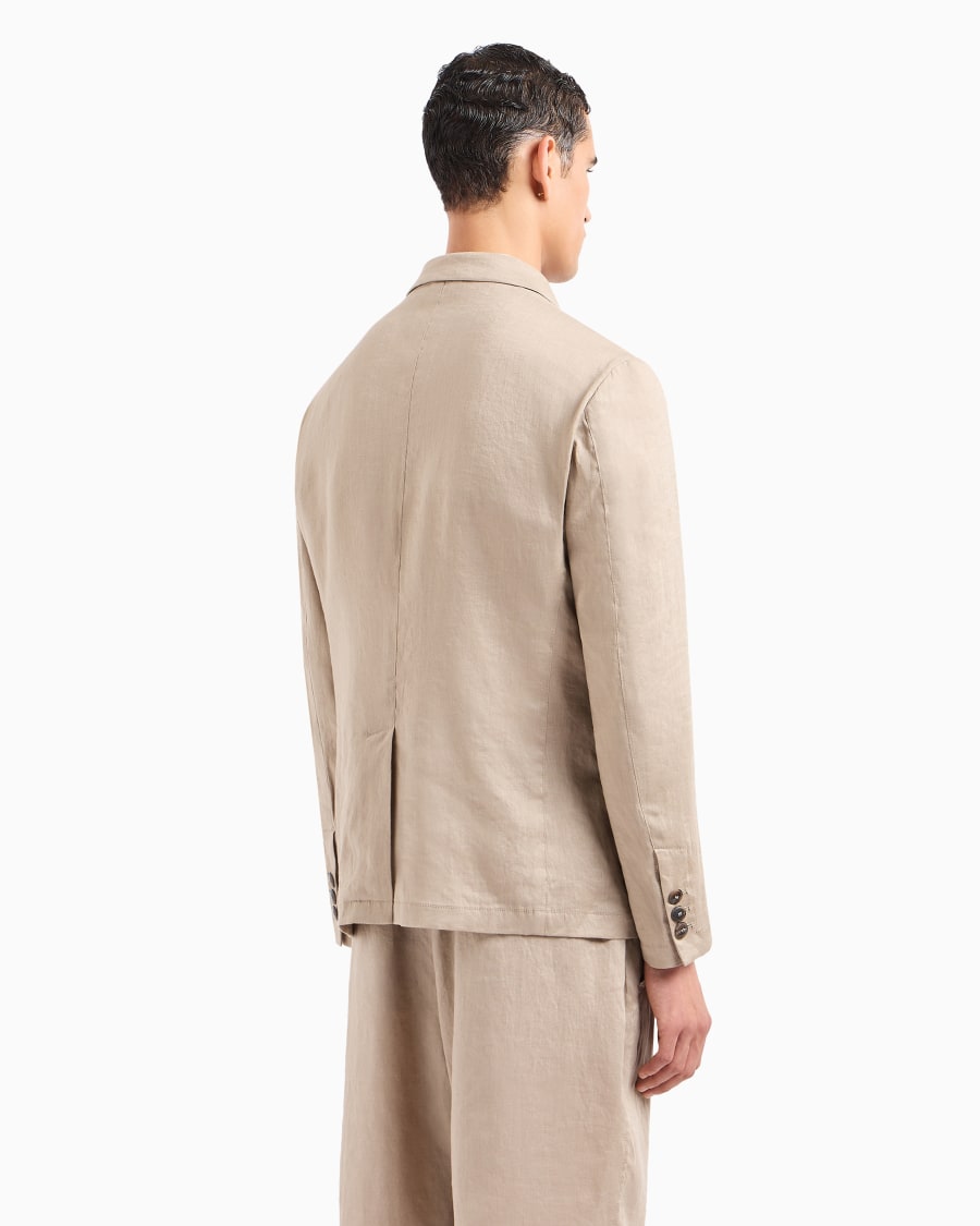The world of armani GIACCA SAHARIANA MONOPETTO IN TELA DI LINO Fino al 50% di sconto
