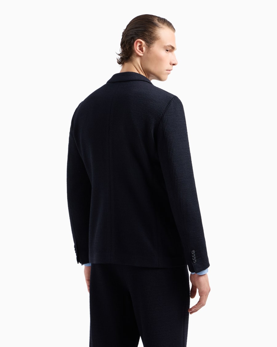 The world of armani GIACCA LINEA UPTON MONOPETTO IN JERSEY DI MISTO VISCOSA E LANA Fino al 65% di sconto