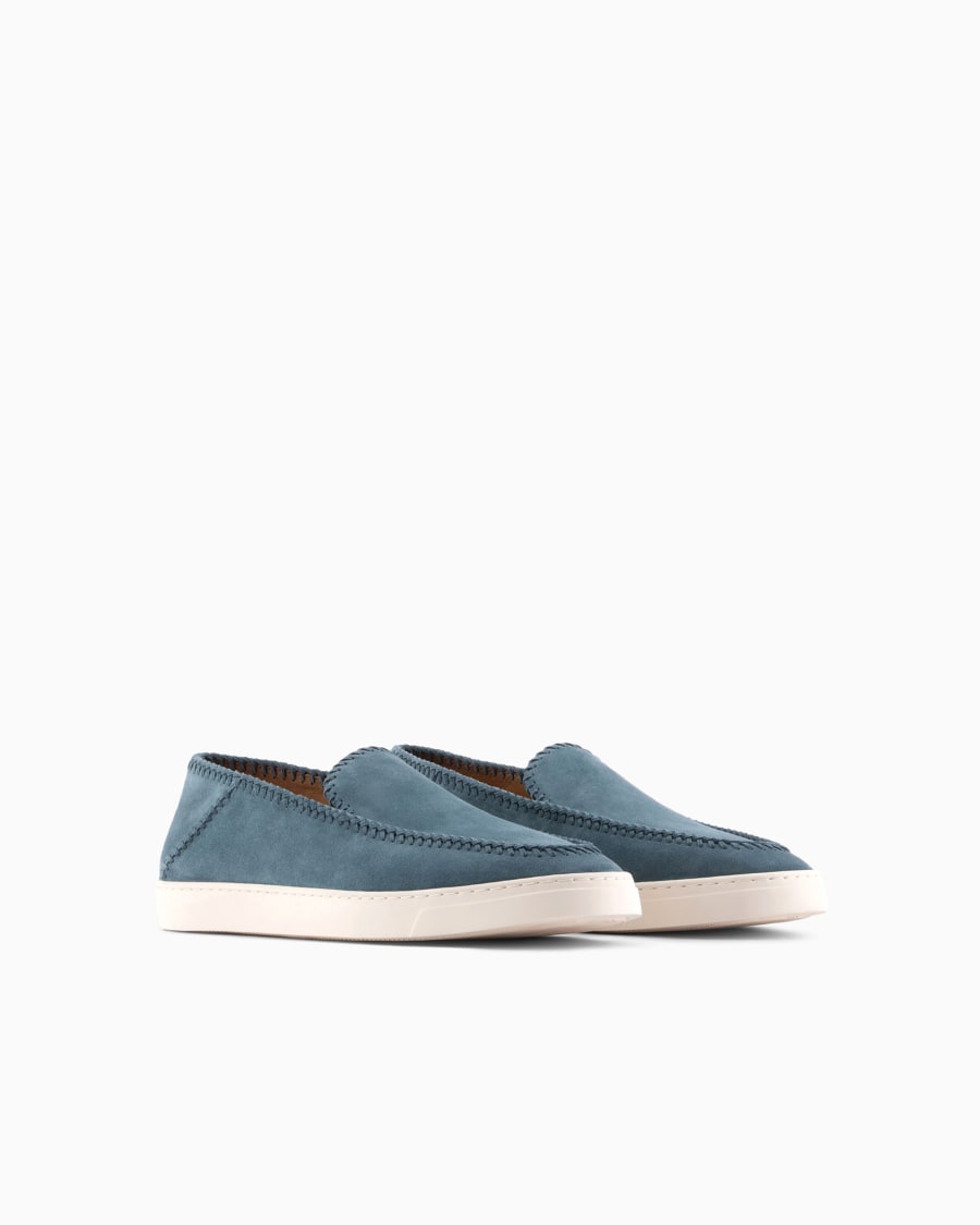 The world of armani GALLERIA 3 SLIP-ON IN PELLE SCAMOSCIATA Super sconto