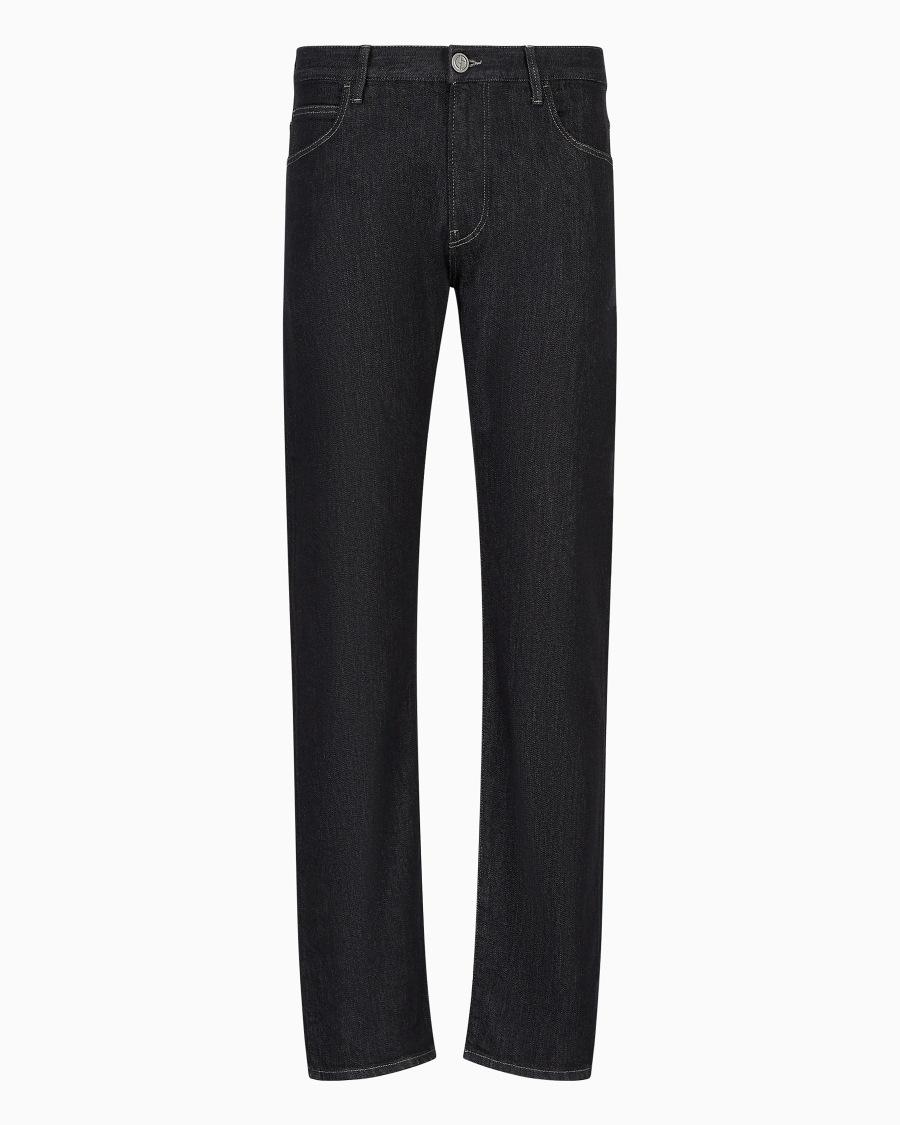 The world of armani PANTALONE 5 TASCHE REGULAR FIT IN DENIM DI COTONE STRETCH In vendita