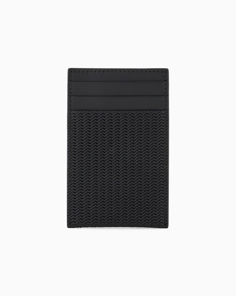 The world of armani PORTACARTE IN PELLE STAMPATA