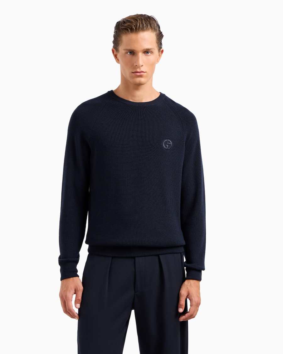 The world of armani MAGLIA GIROCOLLO IN LANA VERGINE Acquista Ora