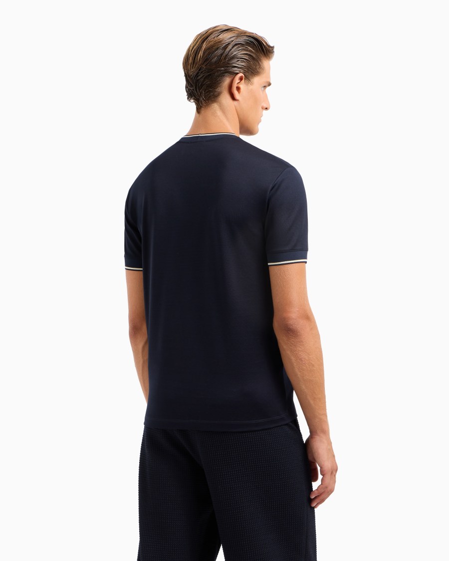 The world of armani T-SHIRT GIROCOLLO IN JERSEY DI SETA E COTONE Promozione Limitata