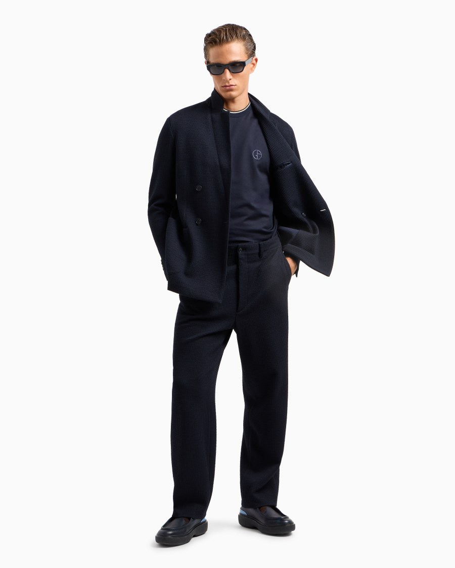 The world of armani T-SHIRT GIROCOLLO IN JERSEY DI SETA E COTONE Promozione Limitata
