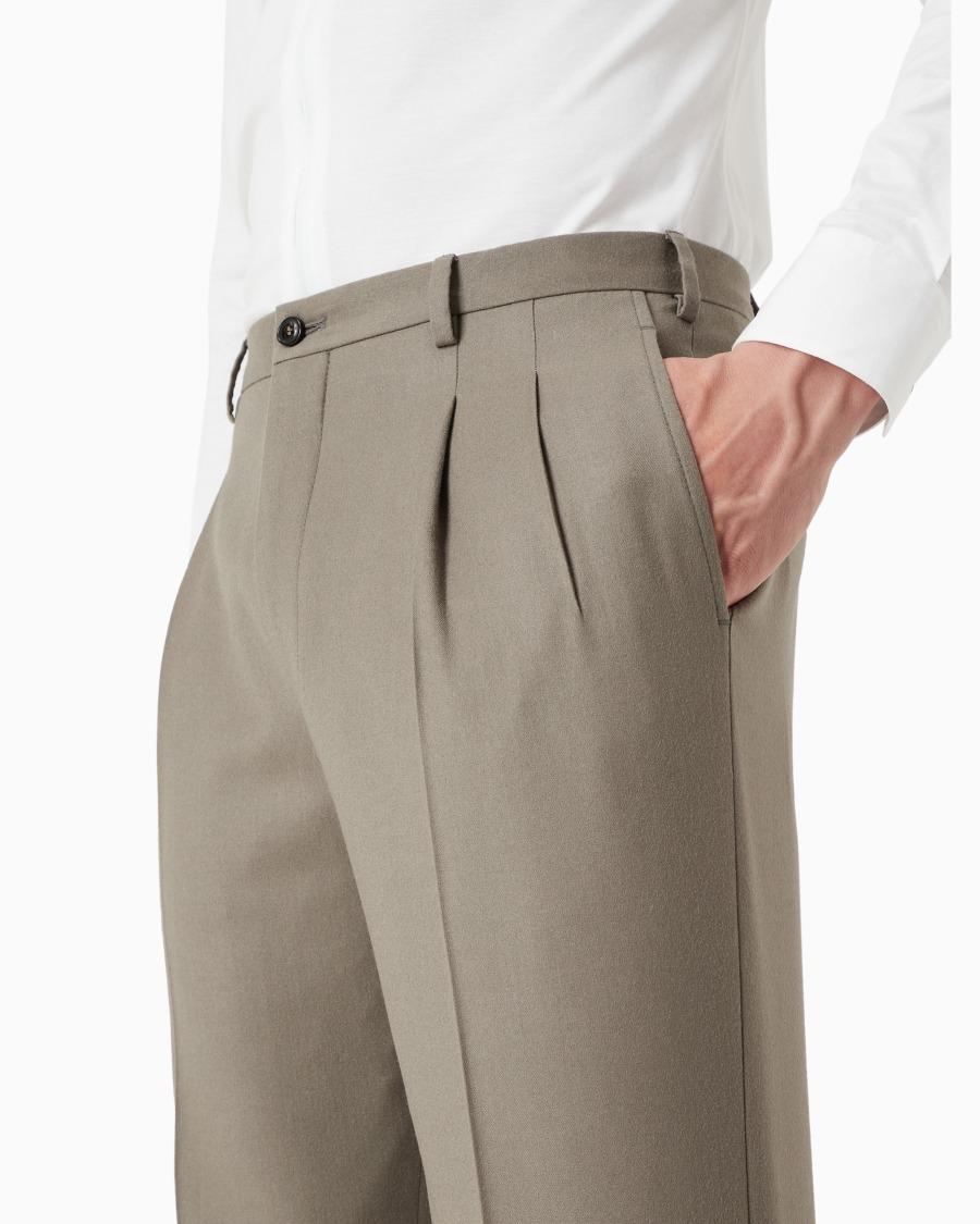 The world of armani PANTALONI IN FLANELLA DI LANA Convenienza