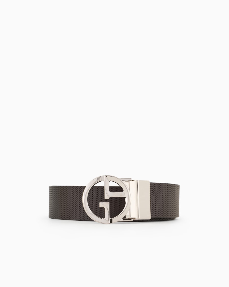 The world of armani CINTURA CON LOGO IN PELLE STAMPATA