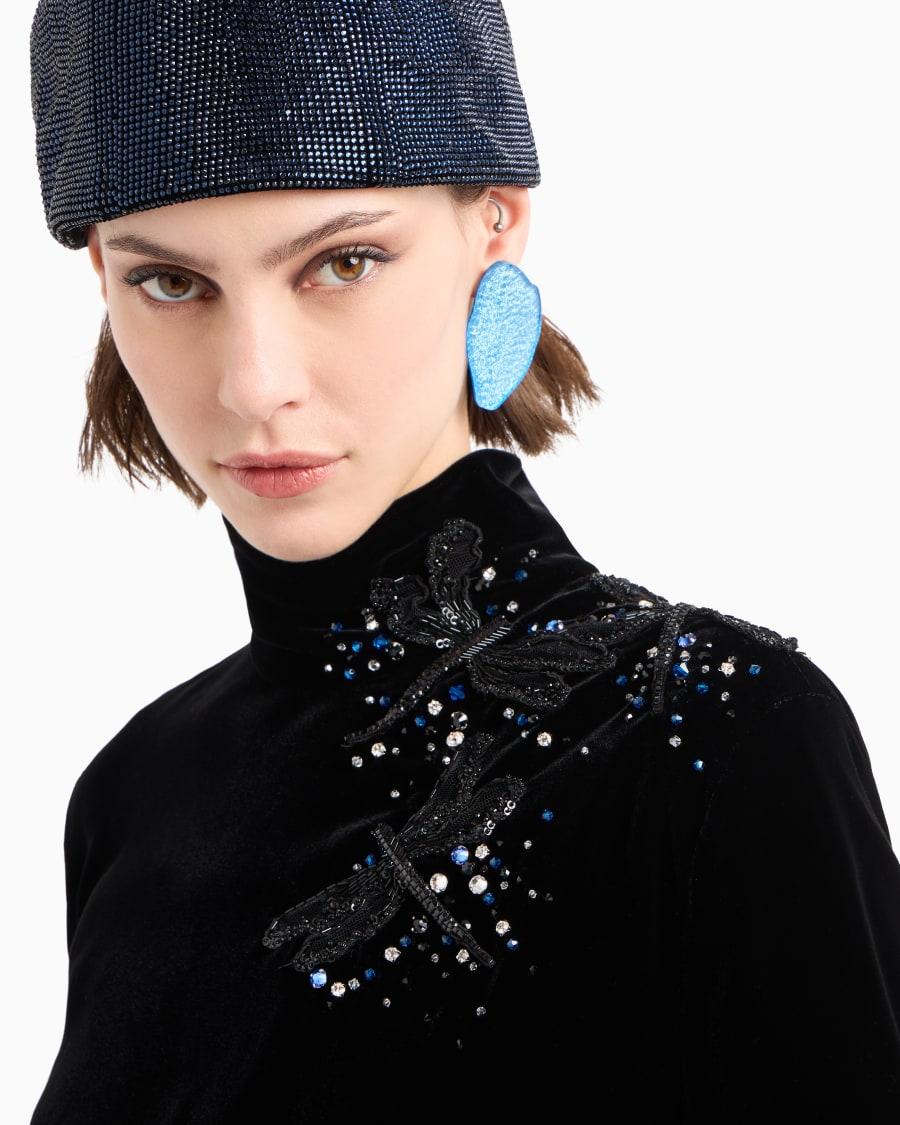 The world of armani ORECCHINI A CLIP IN RESINA E TESSUTO CANGIANTE Economico