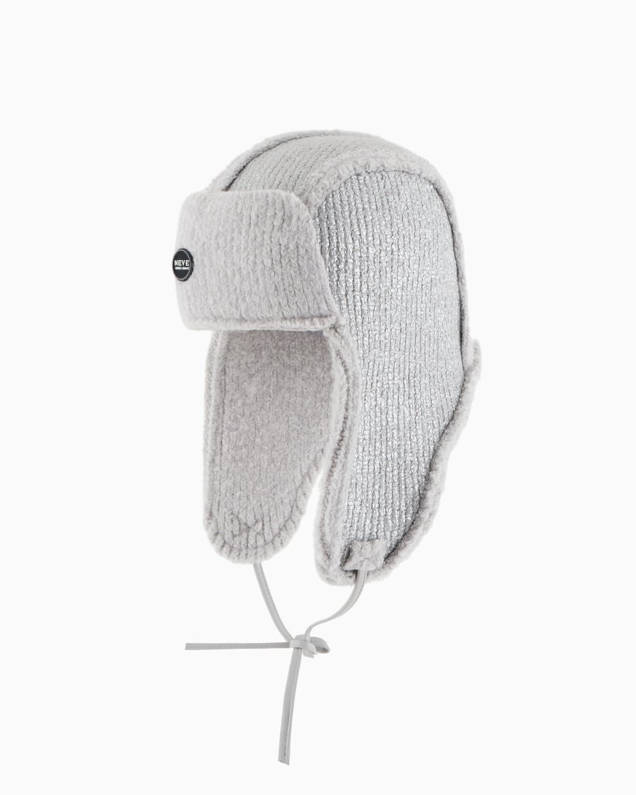The world of armani GIORGIO ARMANI NEVE CAPPELLO CON VISIERA E PARAORECCHIE IN VISCOSA E CASHMERE Nuova