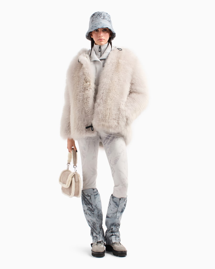 The world of armani GIORGIO ARMANI NEVE LEGGINGS DA SCI IN JERSEY TECNICO REFLEX STAMPATO Moda