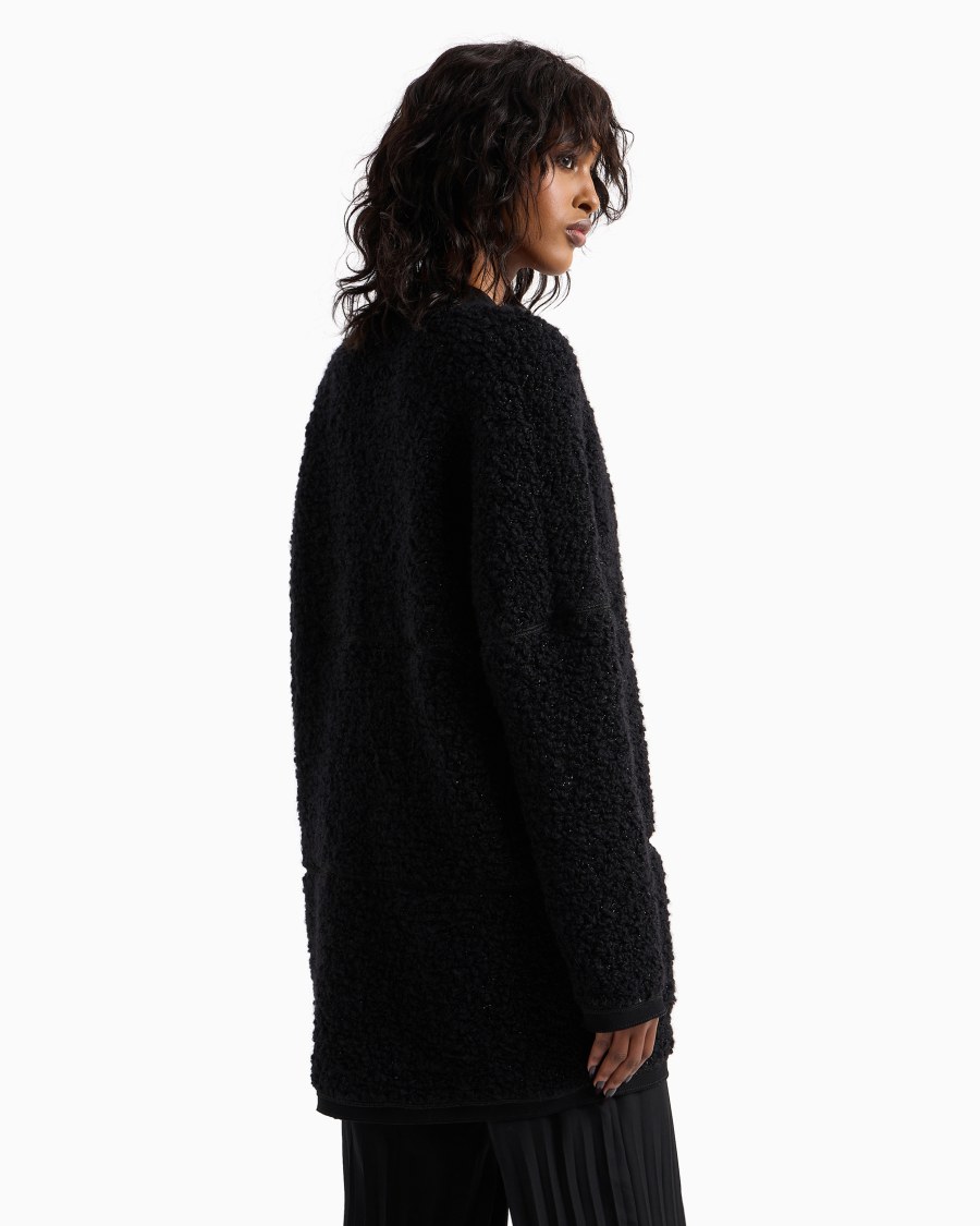 The world of armani CARDIGAN LUNGO IN JERSEY DI LANA EFFETTO BOUCLÉ Flash Sale