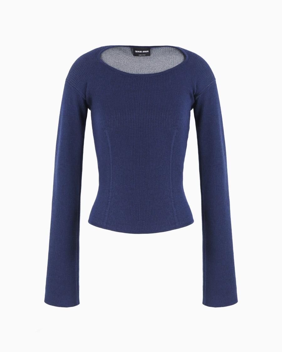 The world of armani MAGLIA IN LANA E VISCOSA A COSTE