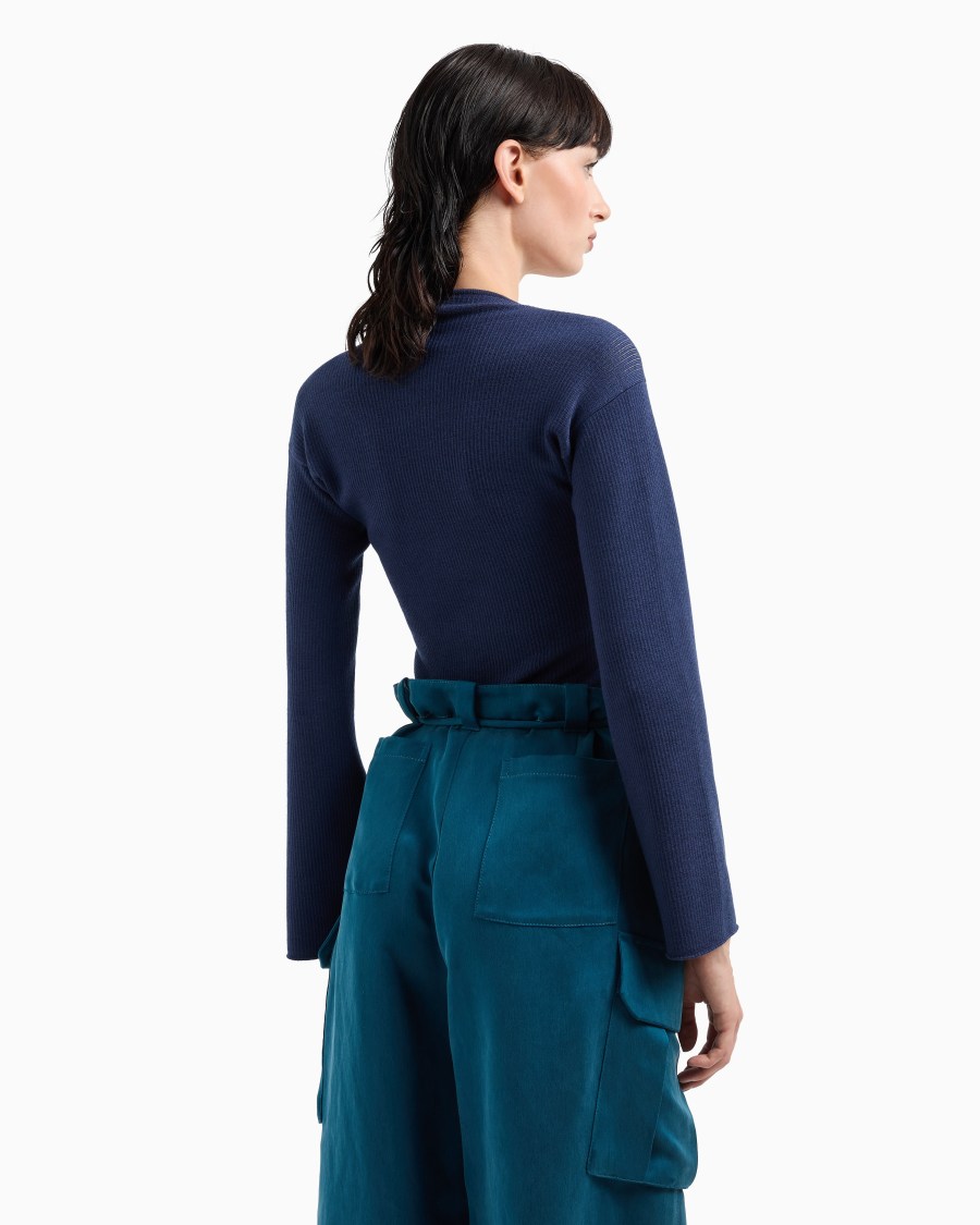 The world of armani MAGLIA IN LANA E VISCOSA A COSTE Offerta natalizia