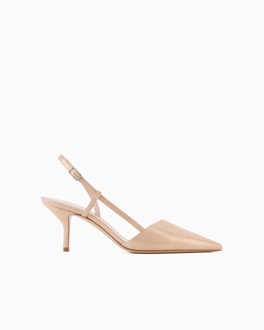 The world of armani SLINGBACK IN PELLE SCAMOSCIATA LAMINATA