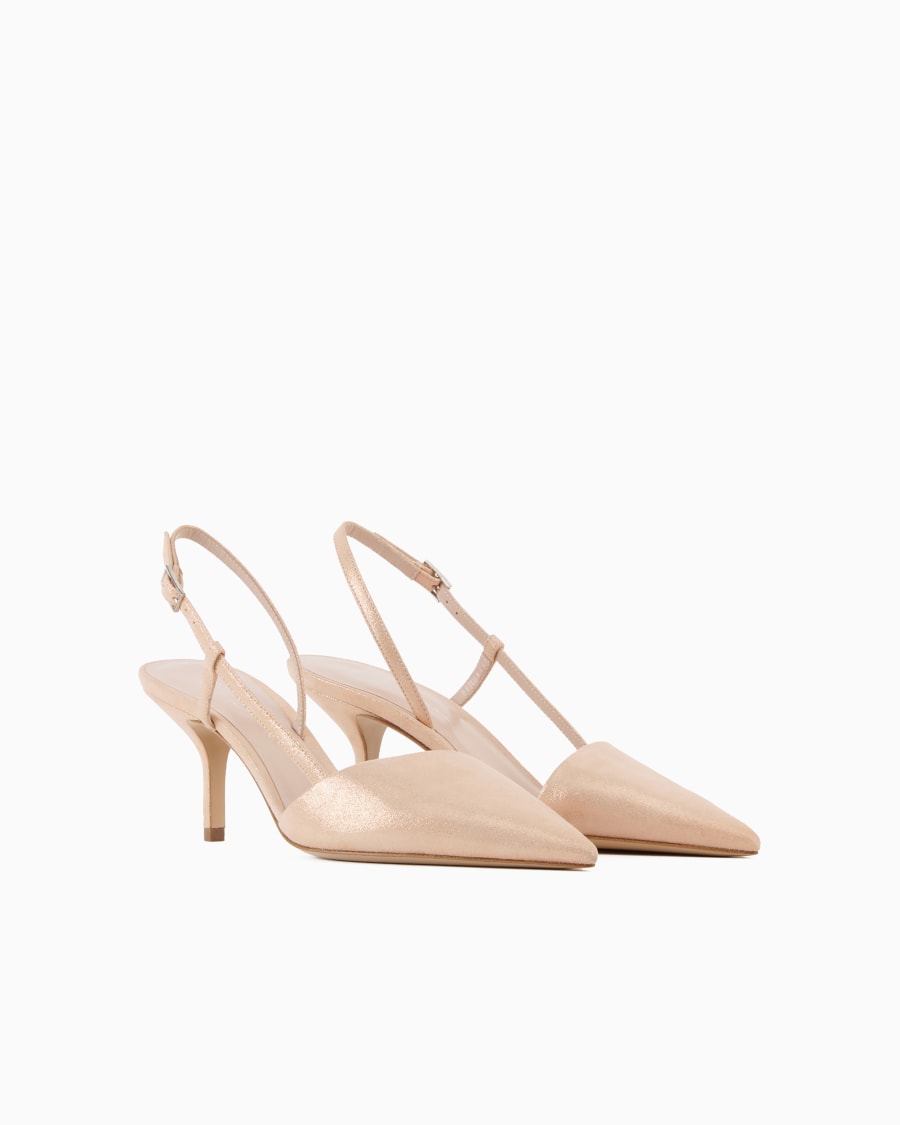 The world of armani SLINGBACK IN PELLE SCAMOSCIATA LAMINATA Smaltimento dello stoccaggio