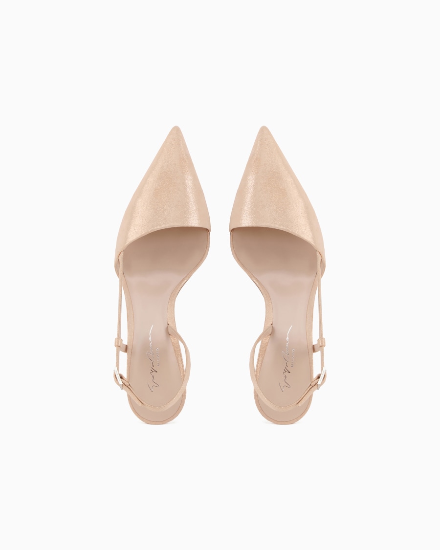 The world of armani SLINGBACK IN PELLE SCAMOSCIATA LAMINATA Smaltimento dello stoccaggio