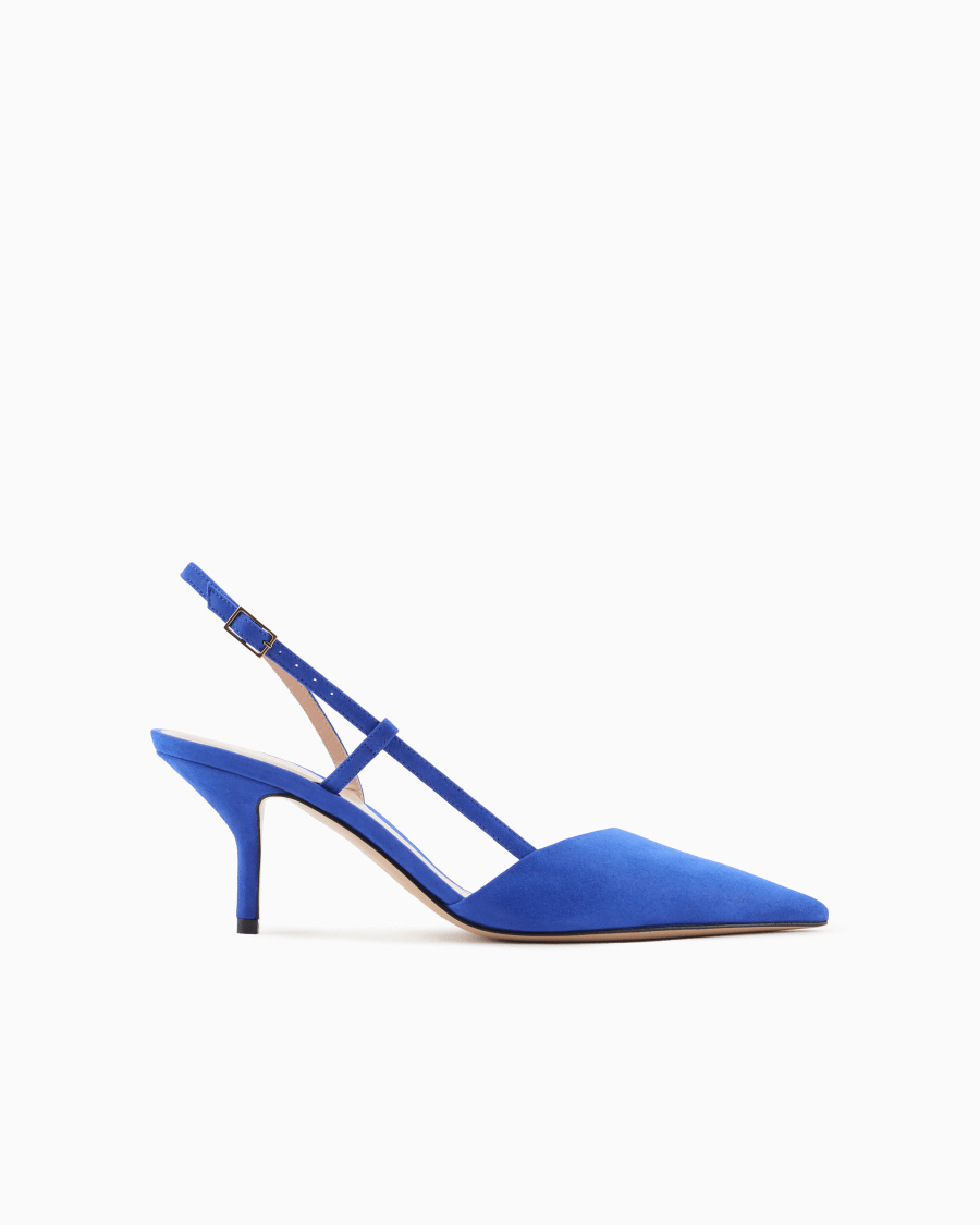 The world of armani SLINGBACK IN PELLE SCAMOSCIATA LAMINATA