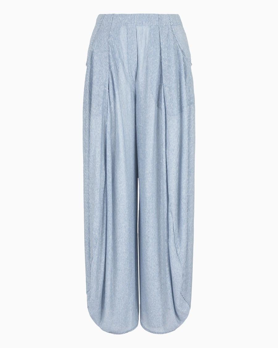 The world of armani PANTALONI AMPI IN JERSEY DI LINO E VISCOSA