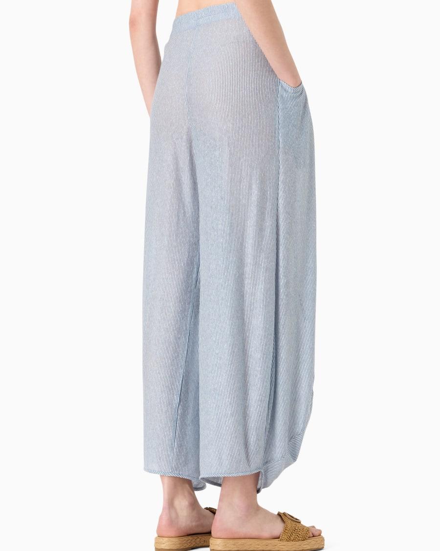 The world of armani PANTALONI AMPI IN JERSEY DI LINO E VISCOSA Latest fashion