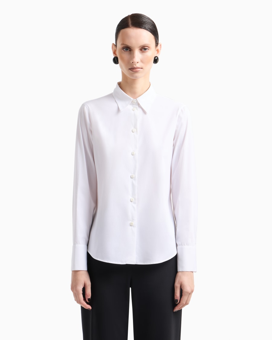 The world of armani CAMICIA IN POPELINE STRETCH Online Outlet