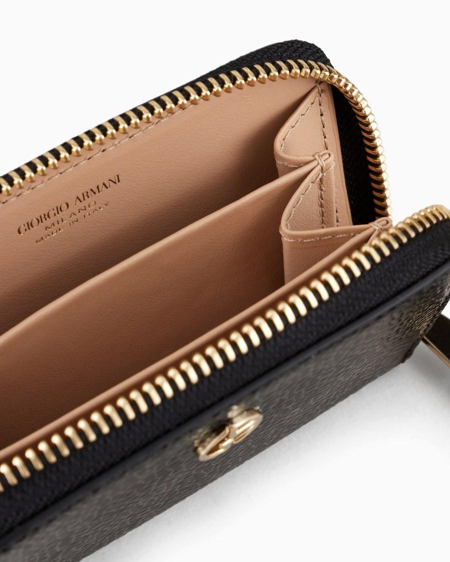 The world of armani PORTACARTE ZIPAROUND LA PRIMA IN VERNICE EFFETTO CHICCO DI RISO Offerte giornaliere