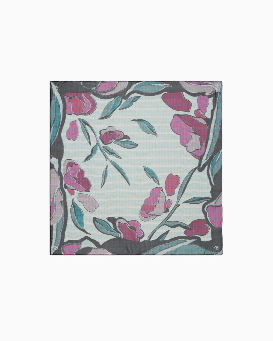 The world of armani FOULARD IN SETA STAMPATA