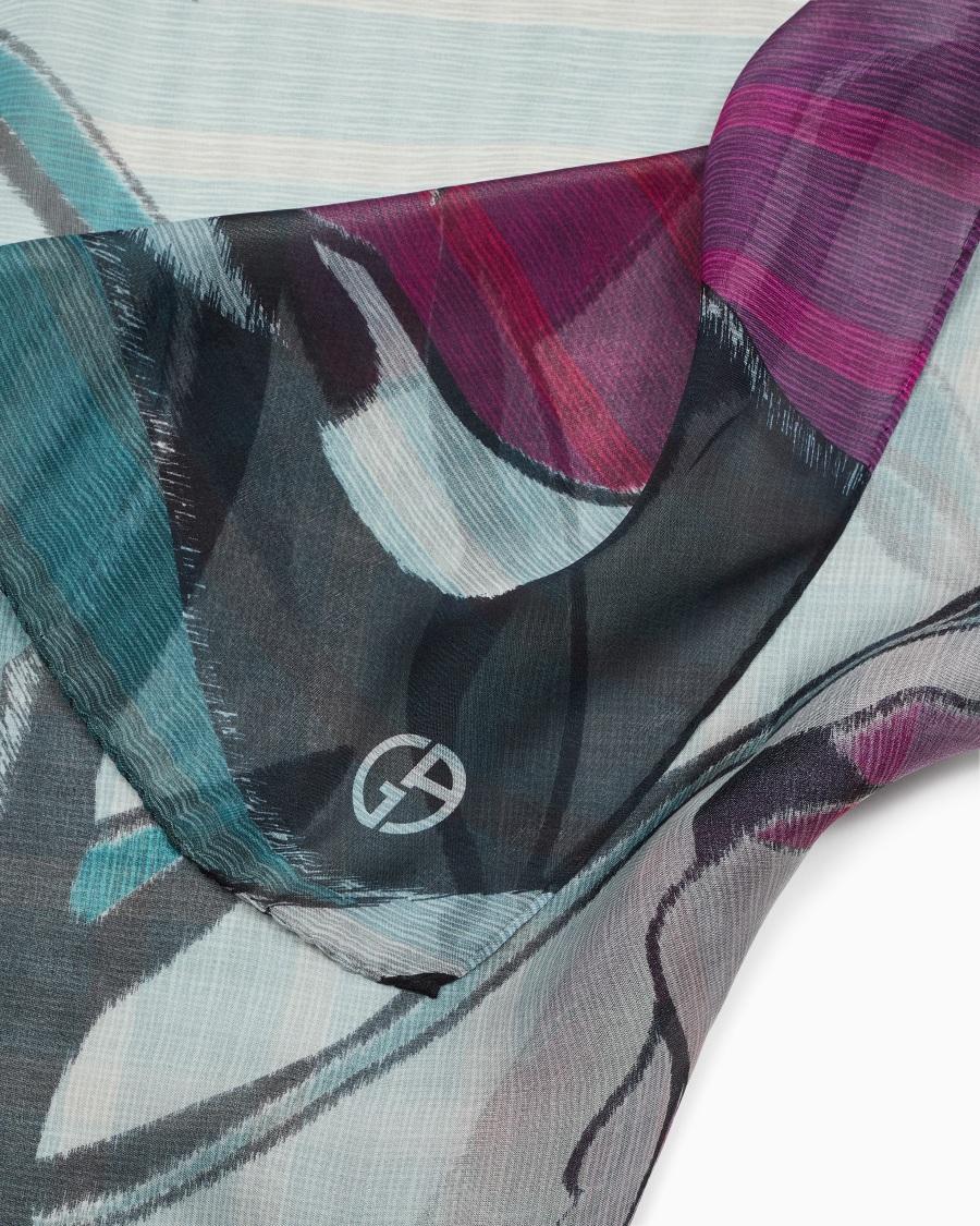 The world of armani FOULARD IN SETA STAMPATA ACQUISTA ORA