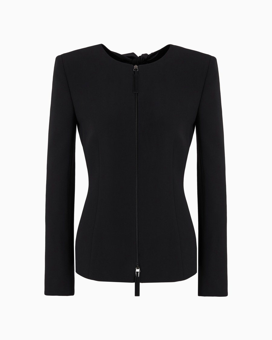 The world of armani GIACCA CON ZIP IN CADY DI SETA CON DETTAGLIO FIOCCHI Promozione temporanea