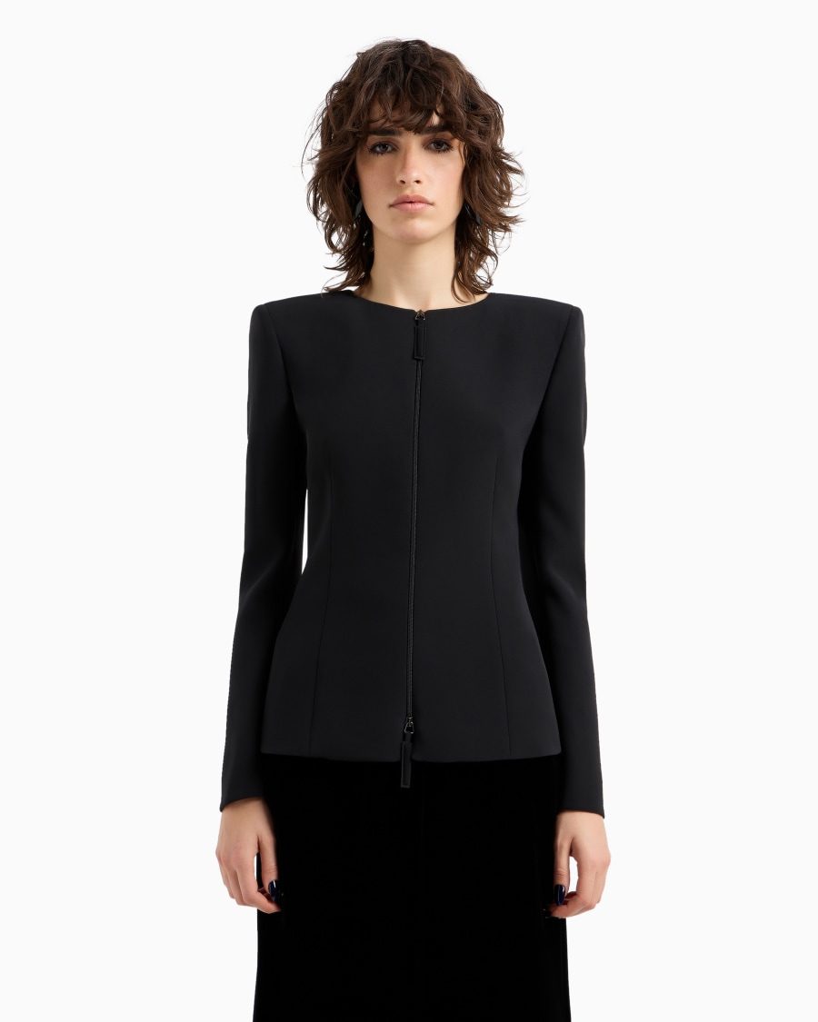 The world of armani GIACCA CON ZIP IN CADY DI SETA CON DETTAGLIO FIOCCHI Promozione temporanea