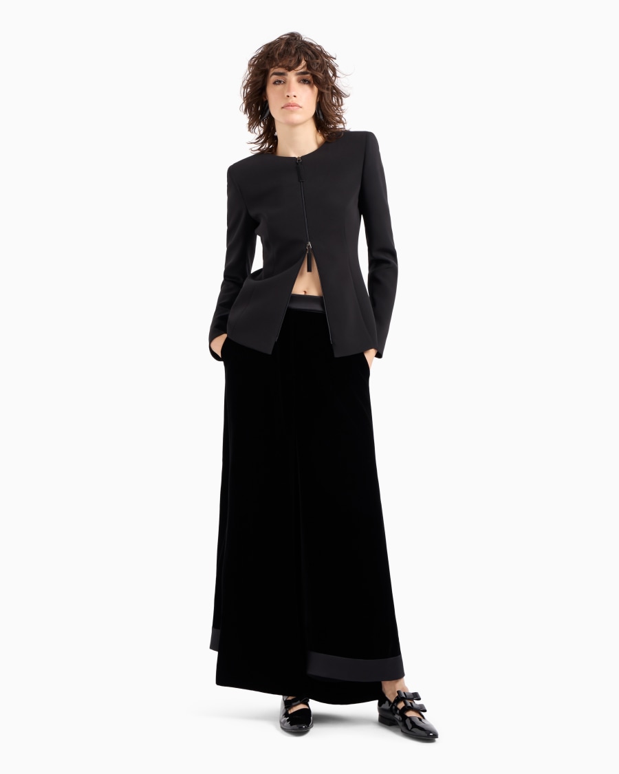 The world of armani GIACCA CON ZIP IN CADY DI SETA CON DETTAGLIO FIOCCHI Promozione temporanea