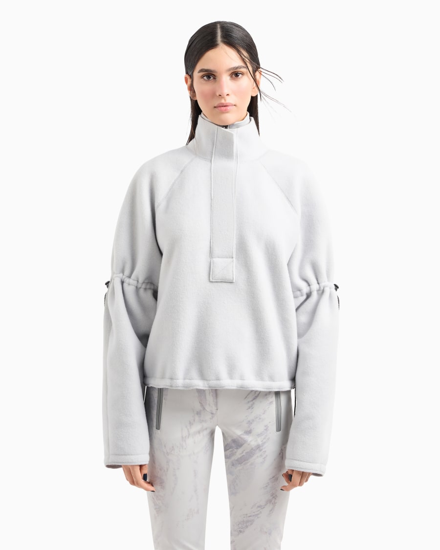 The world of armani GIORGIO ARMANI NEVE FELPA A LUPETTO IN JERSEY DI LANA VERGINE E CASHMERE EFFETTO PILE Fino al 65% di sconto