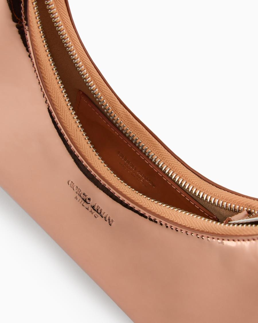 The world of armani MINI HOBO BAG LA PRIMA IN PELLE LAMINATA Sostegno trimestrale