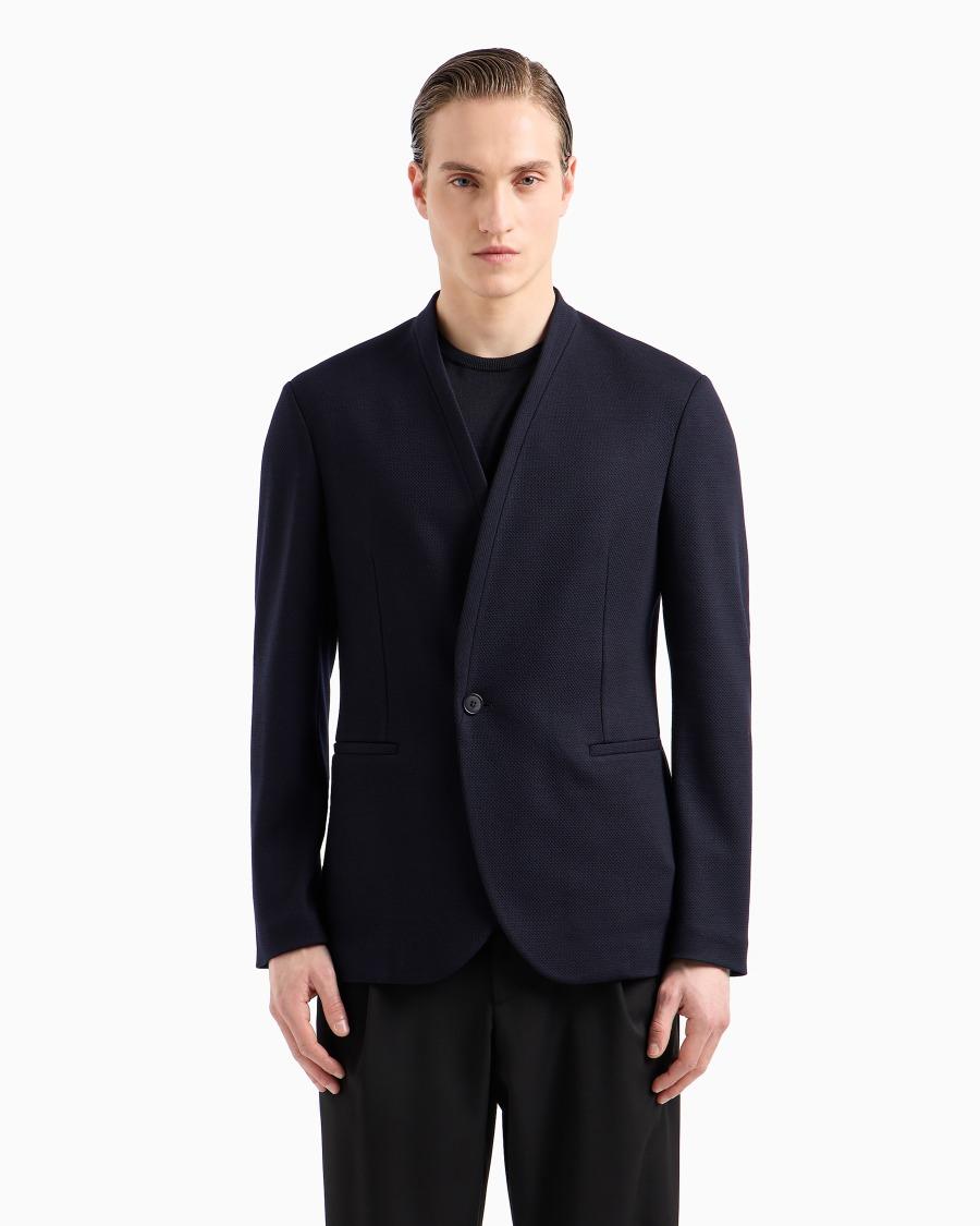 The world of armani GIACCA MONOPETTO IN JERSEY DI LYOCELL E LANA ASV Limitato a 3 giorni