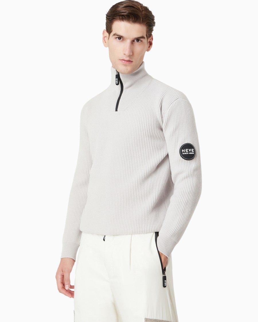 The world of armani GIORGIO ARMANI NEVE MAGLIA LUPETTO IN LANA E CASHMERE Esporta salva